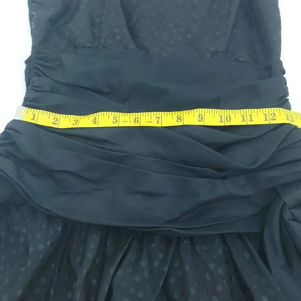 Vintage Black Spaghetti Straps Voluminous Silhouette Punk Dress Modern Size 4-6